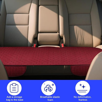 Osilly Car Back Seat Cover, Anti-Slip Long Vehicle Rear Bench Protectors with Storage Pocket, Breathable Comfortable Auto Interior Seating Bottom Protection Accessories, Universal Fit (Wine Red) - Image 5
