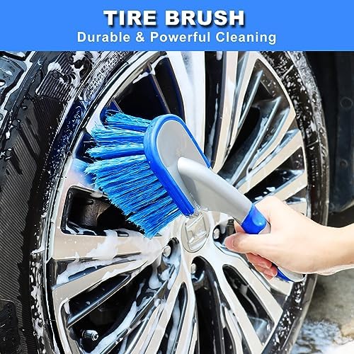 12Pcs Wheel Brush Kit for Cleaning Wheel and Tire, Wheel and Rim Brush, Car Detailing Brushes, Tire Brush, Bendable & Durable Car Wheel Rim Cleaner Brush Set,Car Detailing Cleaning Brush Supplies Kit - Image 4