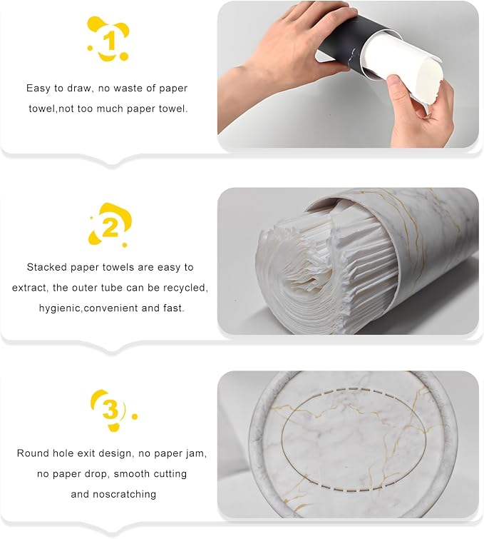 4 PCS Car Tissue Holder, Refillable Auto Cup Holder Napkin Tube Container with Facial Tissues, Portable Tissue Cylinder Box Paper Towel Organizer for Vehicle Office Home (White) - Image 3