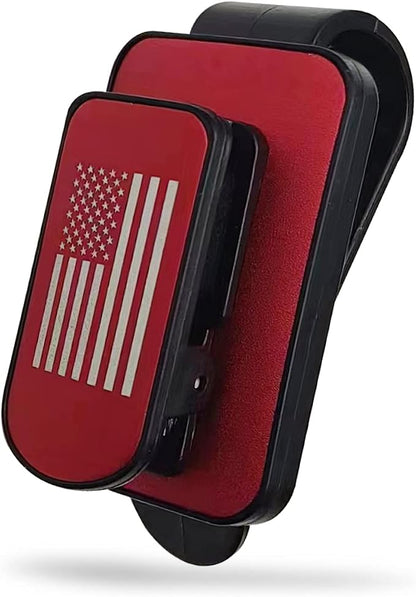 Sunglass Holder for Car Visor, Multi-Function Ticket Card Clip Upgrade Metal Flag Personality Modeling for Car SUV Truck, American Flag Ticket Card Glasses Clip(Black/Red) by stymart