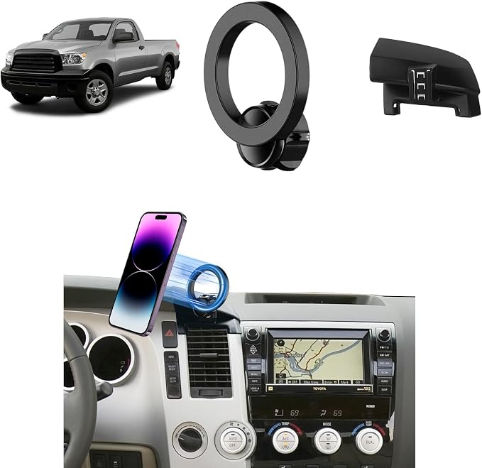 Car Phone Mount for Toyota Tundra 2007-2013 /Sequoia 2008-2013 Accessories | Custom Air Vent Magnetic Phone Holder with Magsafe Hands Free 360° Rotation Phone Stand for All 4.0-7.0'' Smartphones by SpecificCarPhoneHolder