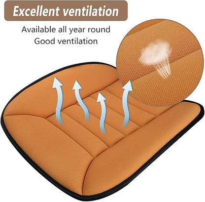 MYFAMIREA Car Seat Cushion Pad 1.2" Thick Comfort Seat Protector for Car Driver Seat Office Chair Home Use Memory Foam Seat Cushion with Non Slip Bottom, 20'' x 18.5'', Orange - Image 3