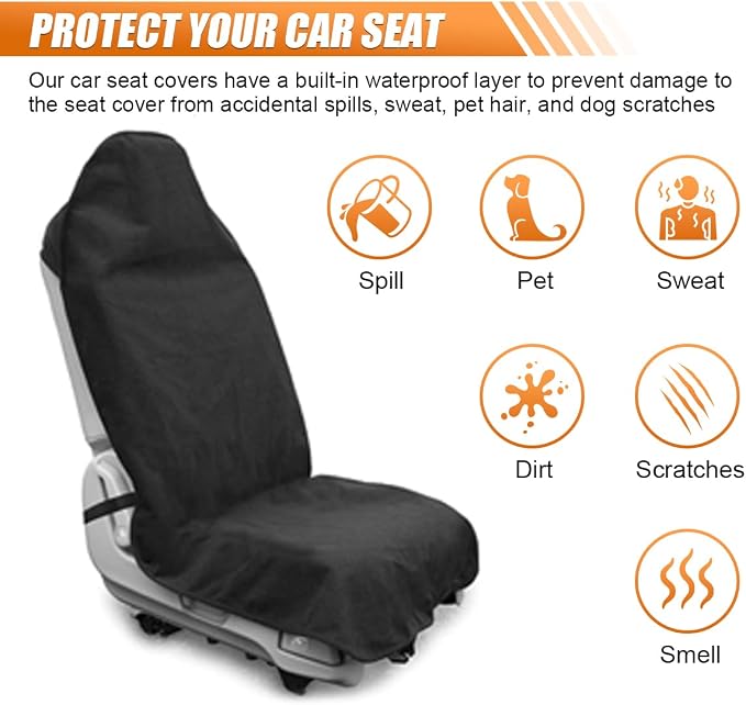 ZIMISI Waterproof Car Seat Cover Towel, Non-Slip Car Seat Protector for Gym Workouts, Running, Swimming, Beach & Hiking, Universal Sweat Towel Cloth for Cars, SUVs, Trucks (Black) - Image 4