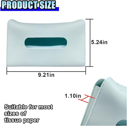 Car Visor Tissue Holder - Leather Tissue Box Holders Car Mask Dispenser - Hanging Car Napkin Holder Auto Tissues Dispenser - Rectangular Mask Holders Sun Visor Accessory for Vehicles (Blue) - Image 2