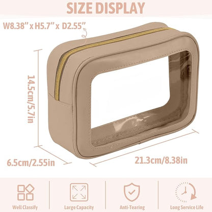 YOPCDJ 3PCS Clear Toiletry Bag,TSA Approved Travel Pouch with Zipper for Cosmetics and Toiletries，Diaper Bag Organizer Pouch Set, Purse Organizer and Clear Car Bag for Women and Kids - Image 3