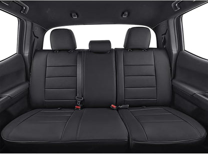 EKR Custom Fit Tacoma Rear Car Seat Covers for Toyota Tacoma 2016 2017 2018 2019 2020 2021 2022 2023 Access Cab - Second Row Only,Faux Leather(Black) by EKR