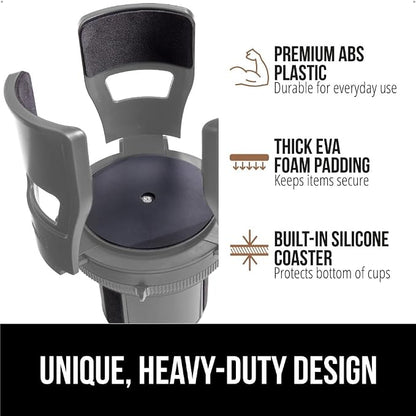 GORILLA GRIP Patent Pending Adjustable Car Cup Holder Expander, Keeps Water Bottle Secure, Expands to Fit 18 to 48 oz Large Bottles, Yeti, Owala, Stanley with Handle, Coffee Mug Insert for Cars, Gray - Image 7