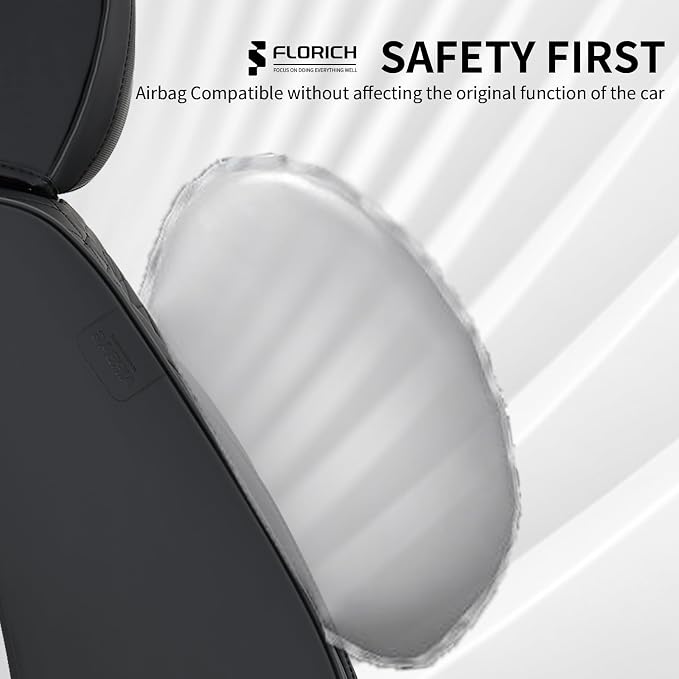 Car Seat Covers for Front Seats, Universal Seat Cushion 2 Seats, Car Seat Protector Waterproof, Premium Leather Automotive Seat Covers for Most Cars, Sedans, SUVs, and Trucks-Black - Image 5