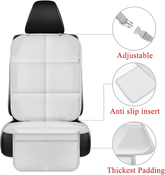 Meolsaek Car Seat Protector for Child Car Seat，Non-Slip Backing No Imprints | Durable Car Seat Mat 600D Fabric, Waterproof Car Seat Cover with Thick Pad - Image 2