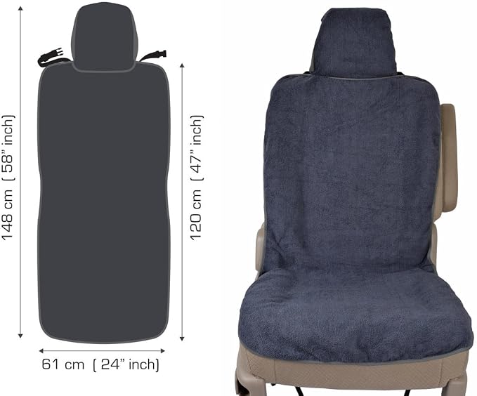 BDK UltraFit Waterpoof Car Seat Towel Cover, 2 Pack with Gray Trim – Washable Sweat Seat Protector, Ideal for Gym Swimming Surfing Running Crossfit, Fits Most Auto Truck Van SUV - Image 7