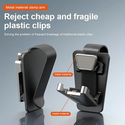 Sunglasses Holder for Car, Sun Visor Organizer Glasses Holder Clip | 2 Pack Metal One-Handed-Operation Sunglasses Holder for Car, Visor Glasses Case, Universal Car Eyeglass Storage Accessories - Image 6