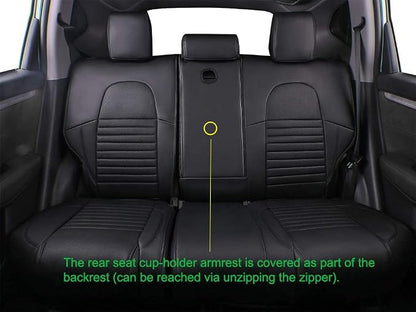 EKR Accord Seat Covers for Cars Honda Accord LX 2018 2019 2020 2021 2022(Rear Row W/Solid Backrest),Leather Seat Cover,Automotive Seat Covers,Car Seat Protectors,Leather(Black) - Image 4