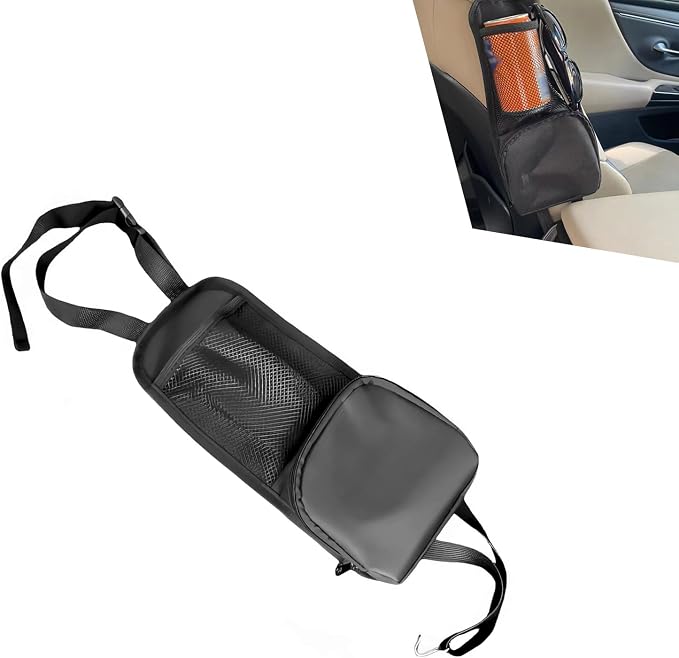 Car Seat Storage Hanging Bag, Multi-Pocket Seat Side Organizer with Mesh Pocket, Multifunctional Storage Pouch for Phone Wallet Glasses Drink, Universal Car Holder for Sedans SUVs Trucks by Unknown