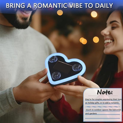 Solar Powered Heart Light for Car (Ice Blue) | 2pcs Led wireless lamp with 6 modes vibration sensor, auto light activation, romantic gift for couples interior decor - Image 7