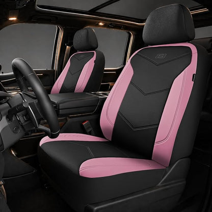 Skechers Memory Foam Seat Covers,Leather Car Seat Covers, Ultimate Comfort & Support Front Seat Covers Airbag Compatible, Automotive Universal Fit Most for SUVs, Vans, Sedans, Cars, Trucks,Pink by Unknown