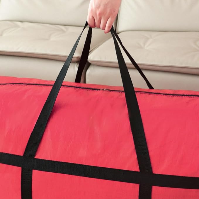 Extra-large Tarp Storage Bag (Red, 31Gal/120L) | Double Zipper, Moisture Resistant and Dustproof, Lightweight Foldable for Moving, Travel, Camping, and Seasonal Organization - Image 3