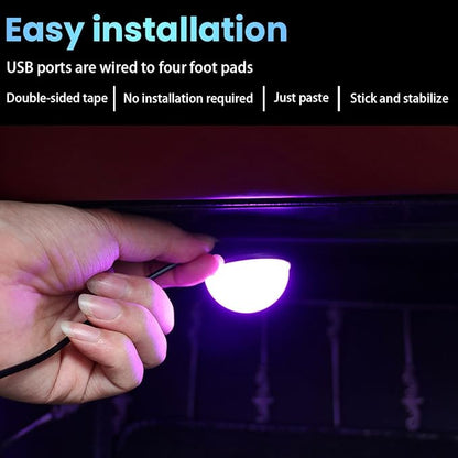 BESULEN Car Interior LED Lights, Neon Light Kit with USB Port, Orange | 4 in 1 Car Ambient Neon Light Kit with USB Port, Interior LED Atmosphere Lights, Decoration for Car Home Garden Party - Image 4