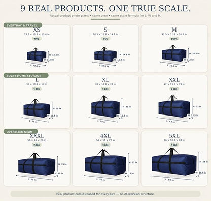 YiKitHom Extra Large Storage Duffle Bag for Travel, Blue Oversized Giant Big Traveling Duffle Bag - Image 2