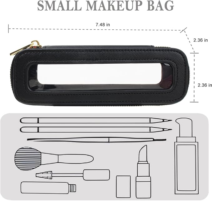 Travel Clear Makeup Bag Set, TSA Approved Cosmetic Bag Case with Zipper Portable Makeup Pouch Toiletry Bag Traveling Cosmetic Organizer Storage Bag Car Organizer Car Essentials - Image 4