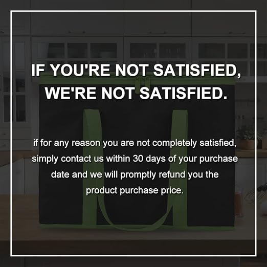 Bodaon 3-Pack Insulated Pizza Delivery Bags, X-Large Reusable Grocery Shopping Bags, Black with Green Edge - Image 6