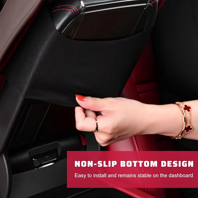 Car Center Console Cover, Memory Foam Auto Armrest Cushion Center Console Pillow Pad with Side Pockets, Anti-Scratch Leather Elbow Pillow Armrest Seat Box Protector for Most Cars (Coffee) - Image 4