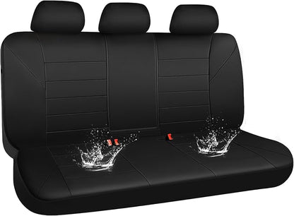 CAR PASS Neoprene Back Seat Cover, Universal Waterproof Bench Rear Seat Cover Universal Wetsuit Car Seat Cover Fit 95% Automotive Interior Covers for Cars Sedans SUVs (Rear,All Black) by CARPASS