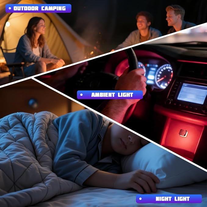 4PCS Car Interior USB LED Light, Portable Plug-in Bright Vehicle Atmosphere Decor Lamp, Small Automotive Inside Decoration Ambient Night Light Kit, Universal for SUV Van Truck (Red) - Image 5