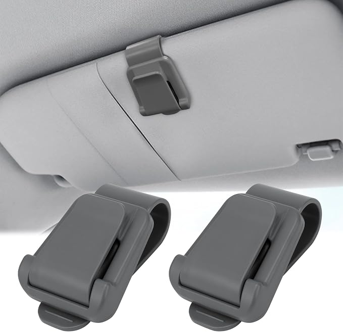 BFXM 2Pcs Sunglass Holder for Car Visor | Sunglasses Visor Clip for Car, Trucks, SUVs (Gray) by BFXM
