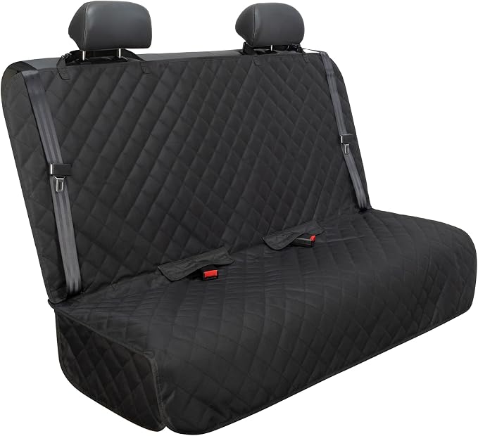 VIEWPETS Bench Car Seat Cover Protector, Waterproof Heavy-Duty, Black | Nonslip Dog Back Seat Cover Protect from Mud, Spills, Scratches, Machine Washable, Universal Fit for Vehicles, Trucks&SUVs by VIEWPETS