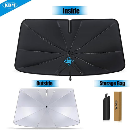 KDM Umbrella Style Windshield Sun Shade Fit for Honda CR-V 2017-2022 | 2018 2019 2020 2021 CRV,Foldable Front Windows Sunshade Visor Protector Blocks UV Rays Heat,5 Layer - Image 6