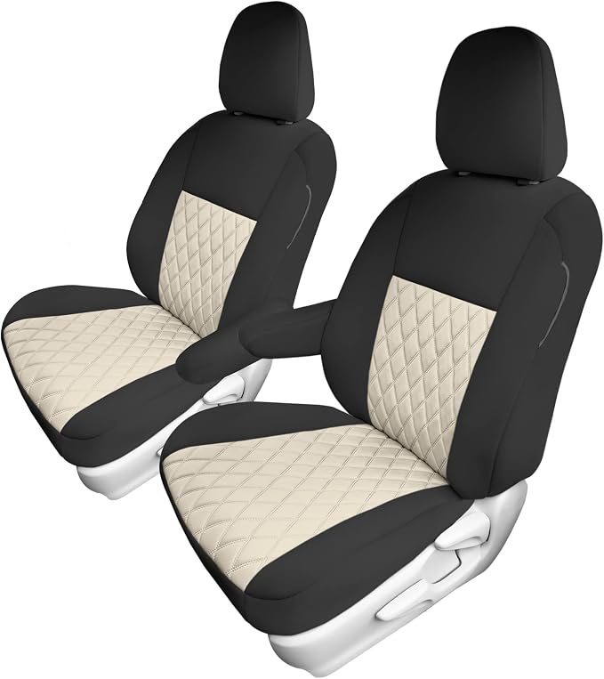 FH Group Custom Fit Car Seat Covers Specifically Made for 2011-2020 Toyota Sienna 7-8 Seater with Ultraflex Neoprene Water Resistant Automotive Seat Covers - Front Set Beige by FHGroup