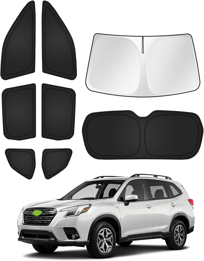 Canvcle Sunshades for 2025 2026 Subaru Forester Accessories Windshield Sun Shade Side Rear Window Shade Cover Sun Visor Shield Privacy Protection Keep Vehicle Cool Black 8PCS by Canvcle