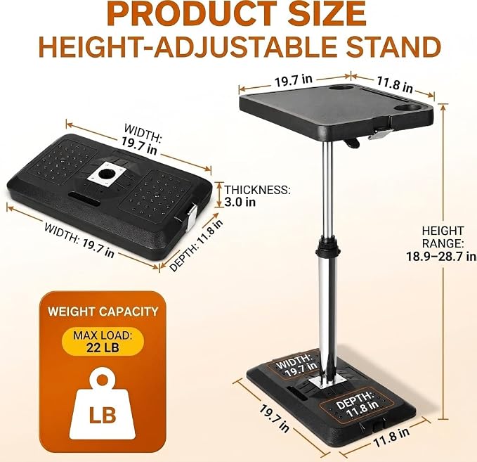 Car Desk for Laptop, Adjustable Car Seat Tray Table, 360° Rotating Multi-Function Travel Tray for Passenger & Rear Seat, Portable Eating & Work Station, Essential Road Trip Accessories - Image 6