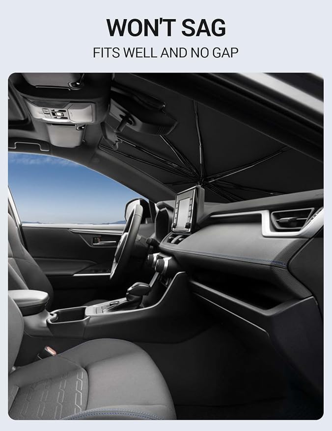 Proadsy Custom Fit 2022-2026 Corolla Cross Windshield Sun Shade Umbrella | Advanced Ice Crystal Material, -54°F Cooler, Zero-Gap Sunblock, Instant Setup & Foldable Design for Summer Parking, Daily Use - Image 7