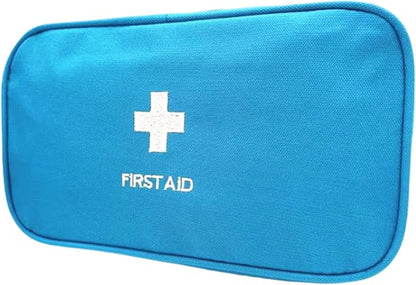 Red First Aid Bag Empty Travel Rescue Pouch First Responder Storage Medicine Emergency Bag for Car Home Office Kitchen Sport Outdoors (Blue with Handle) - Image 4
