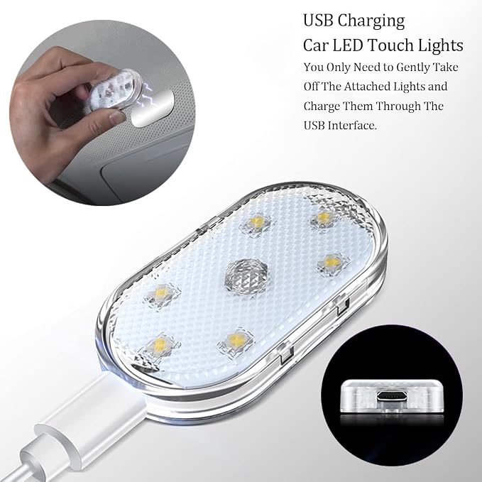 2 PCS Car Led Lights Interior,7 Colors Ambient Lighting Interior,USB Rechargeable Car Sound Control Light - Image 4