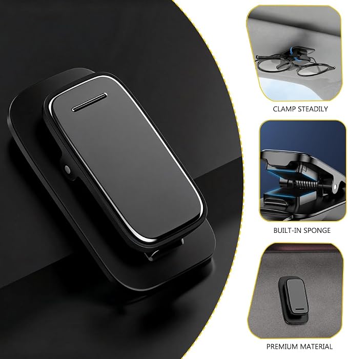 Tumecos Car Glasses Clip Sunglasses Holder Clip Glasses Box Sunglasses Clip Card Glasses Accessory Ticket Card Clip (Black 1) - Image 4