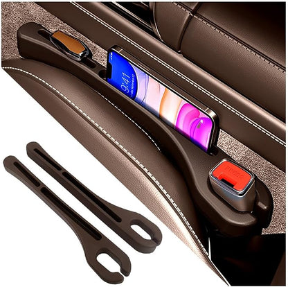 Stacool [2026 Upgrade] 2PCS Car Seat Gap Filler with Phone Holder,Multi-Function Car Side Seat Gap Filler for Prevent Items Falling,Universal Car Seat Organizer Car Accessories (Brown) by Unknown