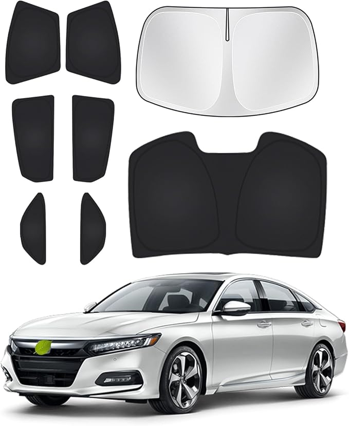 Canvcle Windshield Sunshades for Honda Accord 2018-2022 Side Rear Window Shade Cover Set Window Sun Visor Blocker Privacy Protection Keep Vehicle Cool Black 8PCS by Canvcle