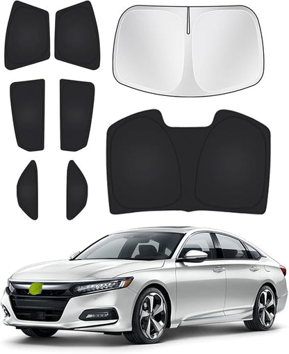 Canvcle Windshield Sunshades for Honda Accord 2018-2022 Side Rear Window Shade Cover Set Window Sun Visor Blocker Privacy Protection Keep Vehicle Cool Black 8PCS by Canvcle