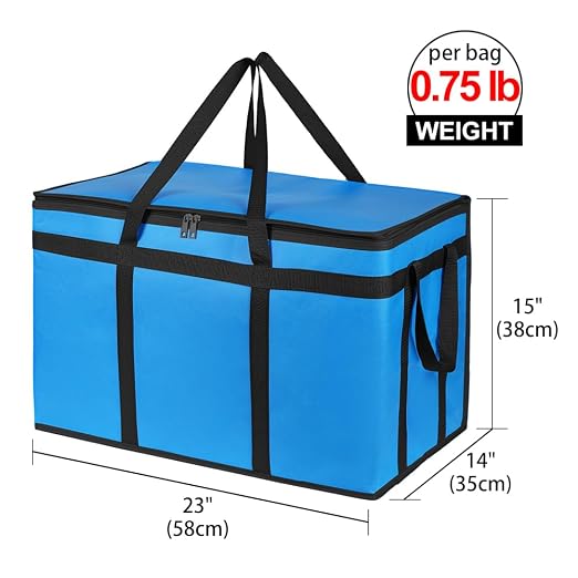Bodaon Insulated Food Delivery Bag for Hot and Cold Meal, XXX-Large, Grocery Tote Insulation Bag for Catering, Pizza Warmer, Blue, 1-Pack | Grocery Tote Insulation Bag for Catering/Drivers for Hot and Cold Meal, Pizza Warmer, Cooler Bag, Food Warmers f... - Image 2