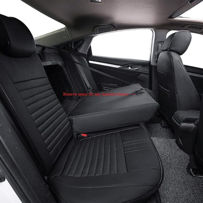 EKR Civic Seat Covers Custom Fit for Honda Civic (Sedan) 2016-2021 EX/EX-L/EX-T/Touring(Rear Split W/Armrest),Waterproof Leather Car Seat Cover Full Set,Faux Leather(Black) - Image 5