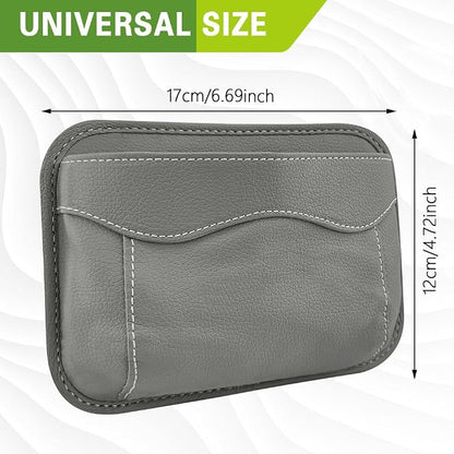 Car Seat Side Pocket Organizer, PU Leather Car Seat Gap Filler Bag, Car Seat Pocket Storage Bag for Phone, Keys, Sunglass, Wallet, Car Organizer Accessories for Seat, Door, Window (Grey) - Image 2