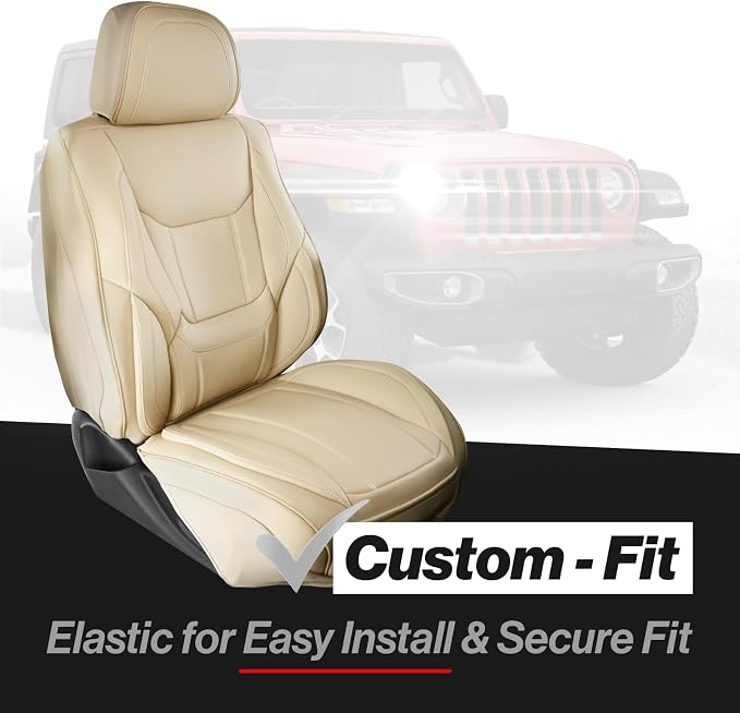 Coverland Custom SUV Car Seat Covers for 2025-2026 Subaru Forester | Premium Waterproof Faux Leather Non-Slip Memory Foam Airbag Compatible Custom Fit Interior Protector [Full Set-Beige] - Image 2