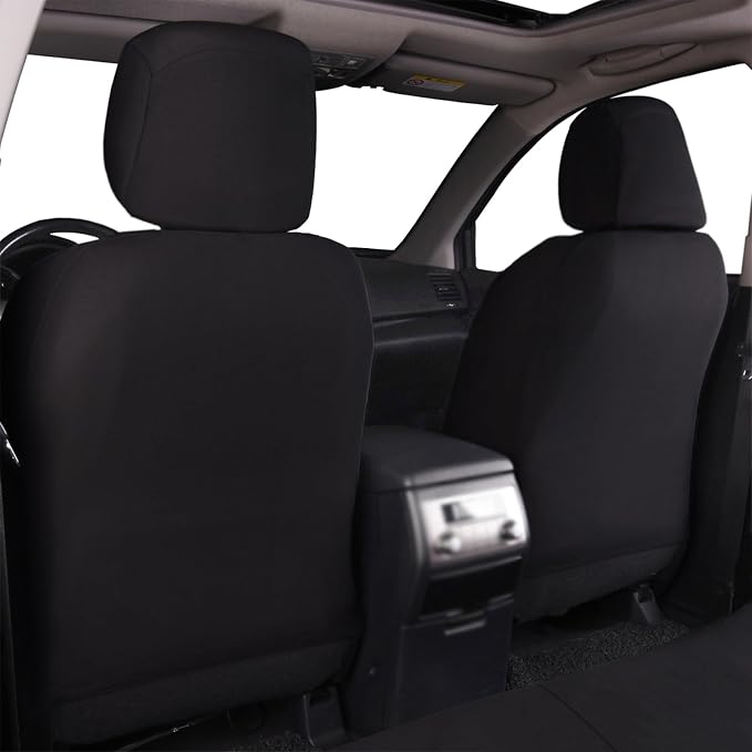 Flying Banner Car Seat Covers Full Set Front Seats and Rear Bench Mesh Fabric Splicing Polyester Cover Black with Purple Color - Image 8