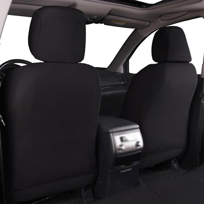 Flying Banner Car Seat Covers Full Set Front Seats and Rear Bench Mesh Fabric Splicing Polyester Cover Black with Purple Color - Image 8
