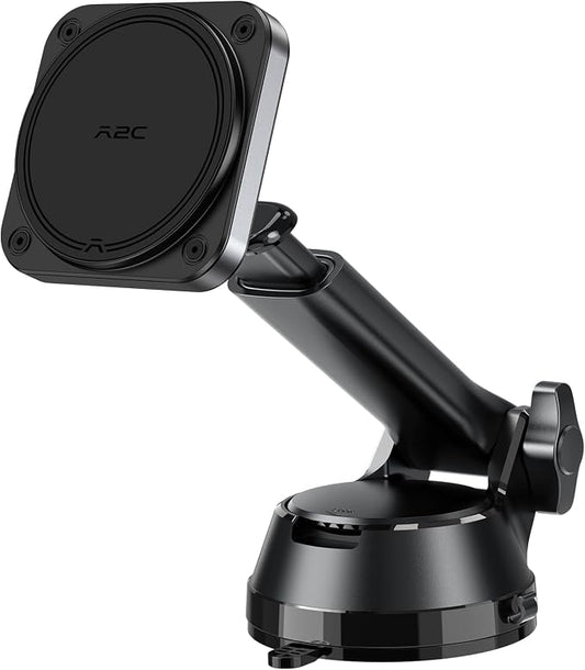 APPS2Car Magnetic Car Mount for MagSafe, Heavy Duty Phone Holder with 20 N55 Magnets, Strong Suction Cup, Adjustable Telescopic Arm, Dashboard & Windshield Mount for iPhone 12-17 Series and All Phones by APPS2Car