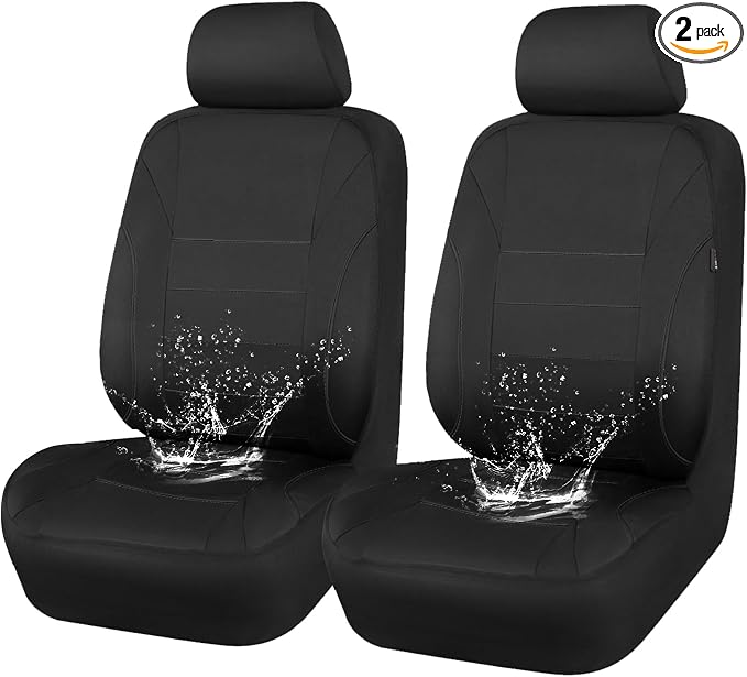 CAR PASS Neoprene EVA Waterproof car seat Covers Front Seats Only, Universal fit for SUV Vehicles Automotive with 5mm Composite EVA Inside,Airbag Compatible (Two Seats, Black and Black) by CARPASS