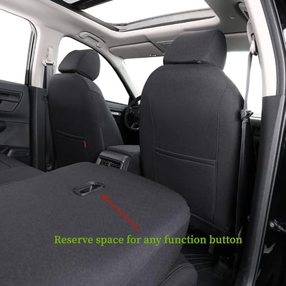 CRV Seat Covers Custom Fit for 2017-2021 2022 Honda CRV LX, EX, SE, EX-L,Touring,Hybrid,Full Coverage Polyester Car Seat Protector(Full Set,Black) - Image 3