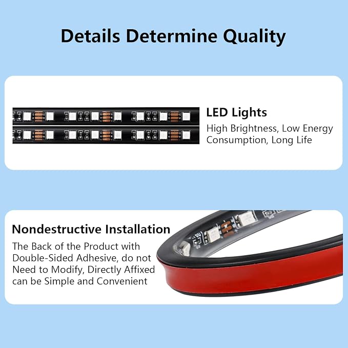 Interior car Lights,Ambient Lighting car Interior,car footwell Lights, APP Control 16 Million Colors Music Sync, DIY Mode Multicolor LED Interior Lights for Cars, Trucks, SUVs, 5V USB Power - Image 4